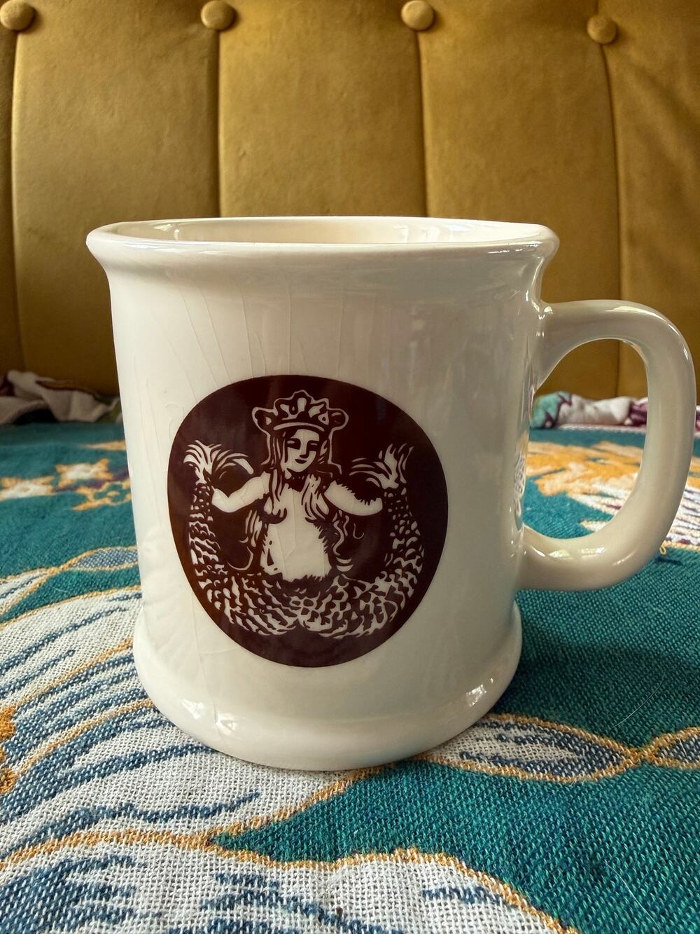 Starbucks First Store Pike Place Coffee Mug 16oz Brown Siren Mermaid Made in USA